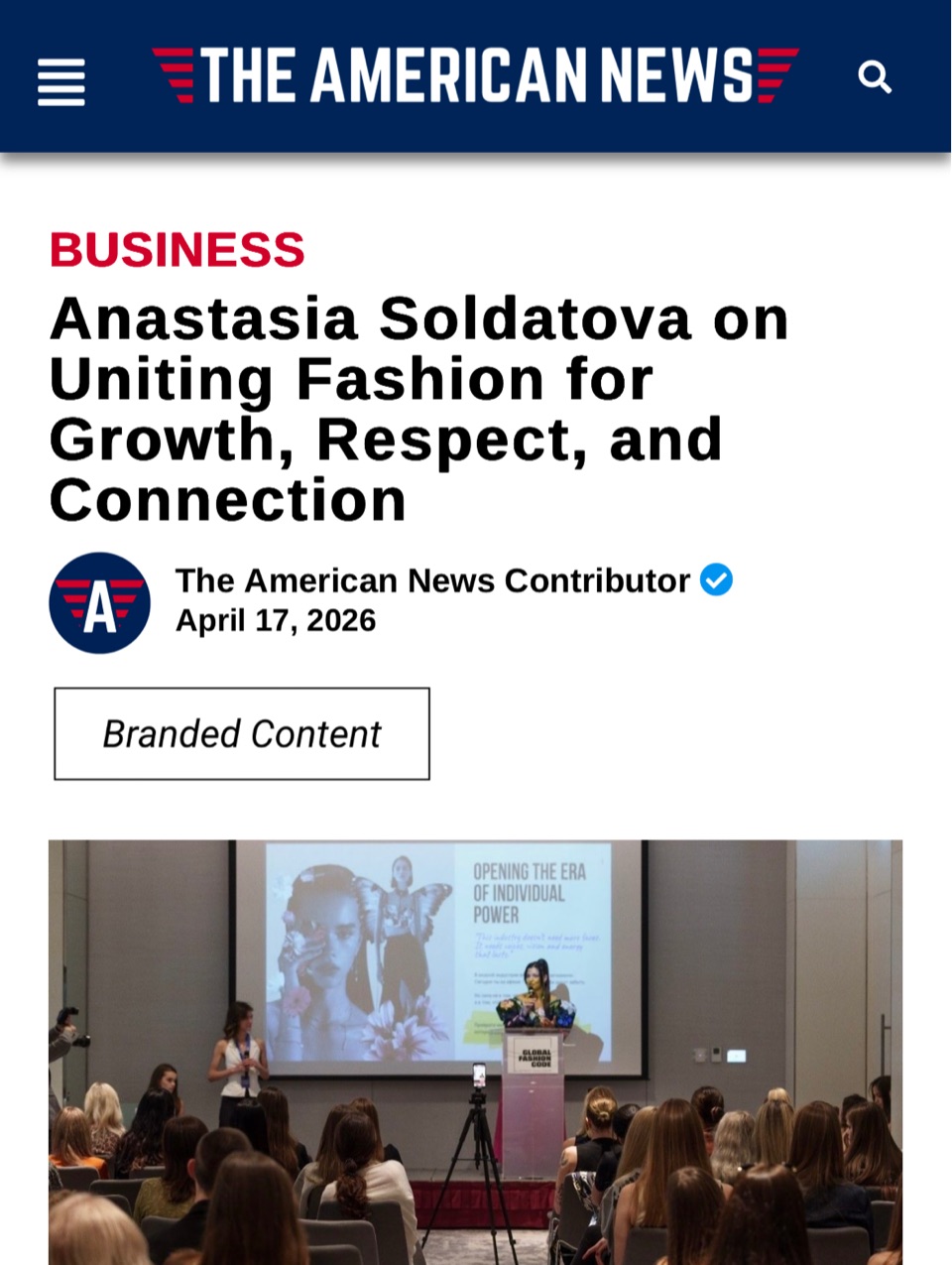 Anastasia Soldatova on Uniting Fashion for Growth, Respect, and Connection